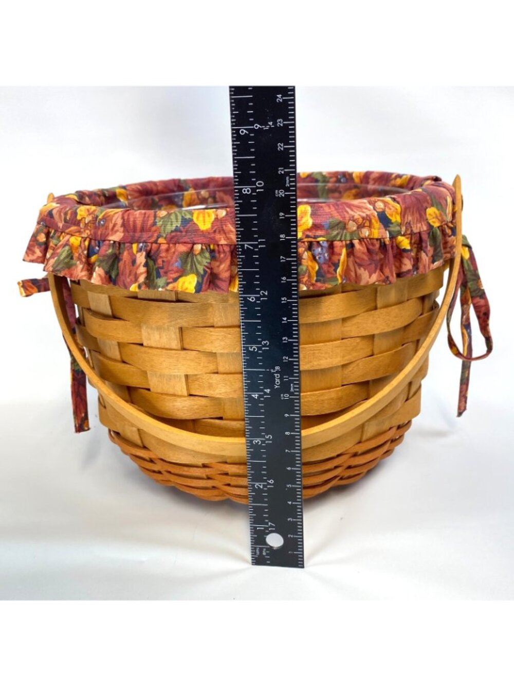 Longaberger Pumpkin Baskets Lot of 2 1995 1997 Lids Liners Protectors Tie-Ons - Picture 11 of 16